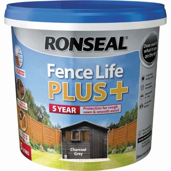 RONSEAL FENCE LIFE PLUS CHARCOAL GREY 5LTR