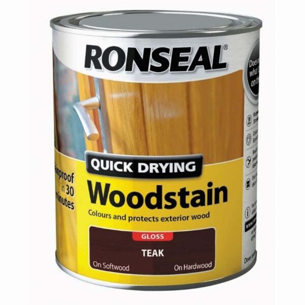 RONSEAL QUICK DRYING WOODSTAIN TEAK GLOSS 750ML