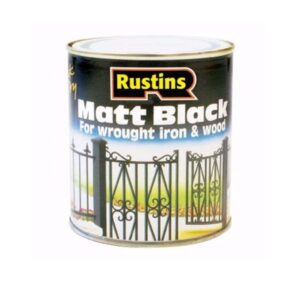 RUSTINS WROUGHT IRON & WOOD PAINT MATT BLACK 750ML