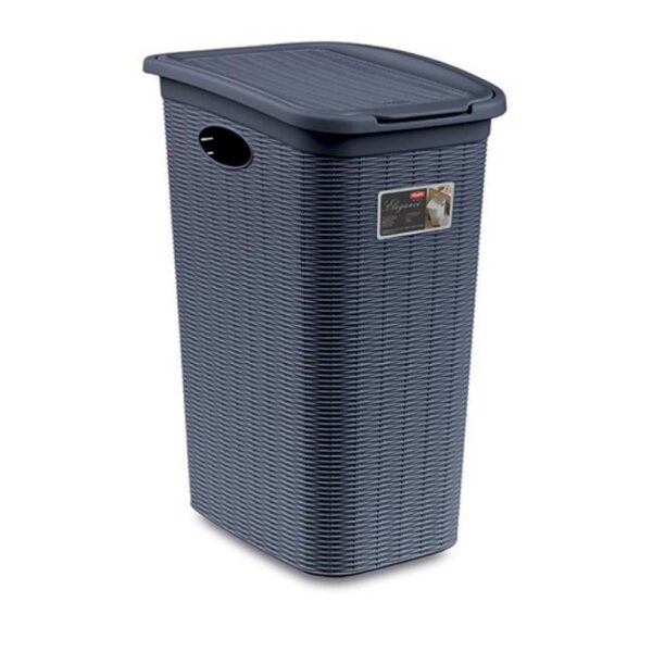 ELEGANCE NARROW LAUNDRY BASKET SLATE NAVY