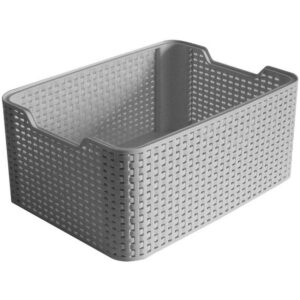CURVER STYLE RATTAN STORAGE BOX GREY 7LTR