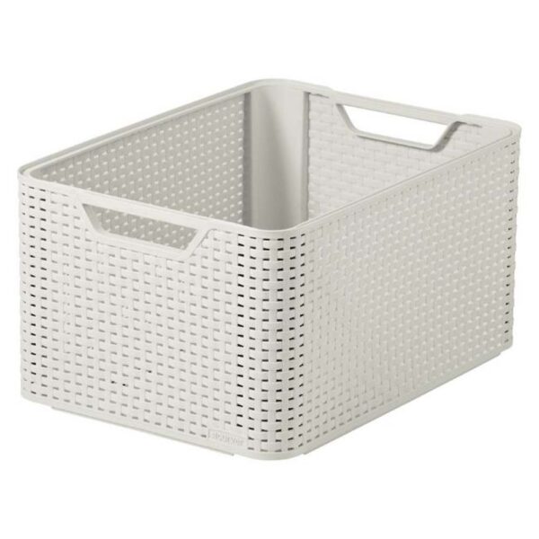 CURVER STYLE RATTAN STORAGE BOX WHITE 30LTR