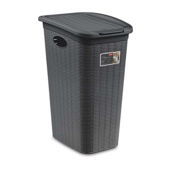 ELEGANCE NARROW LAUNDRY BASKET SLATE GREY