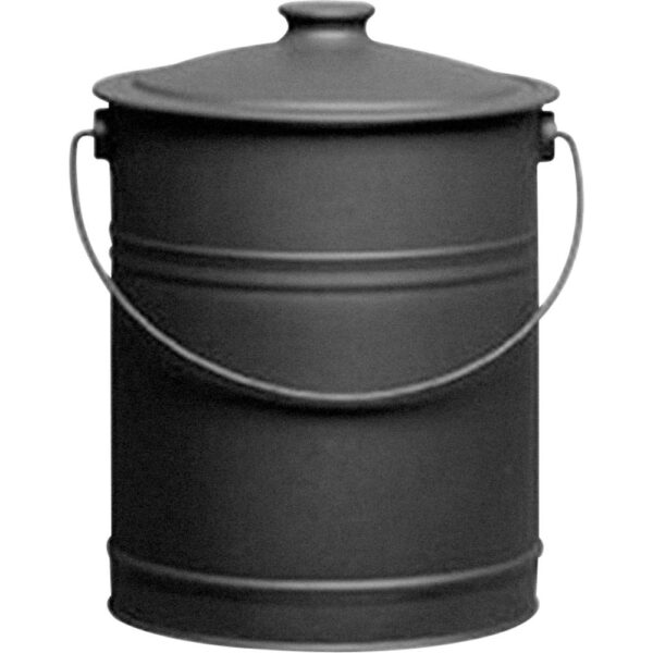 STEEL BLACK BUCKET WITH LID
