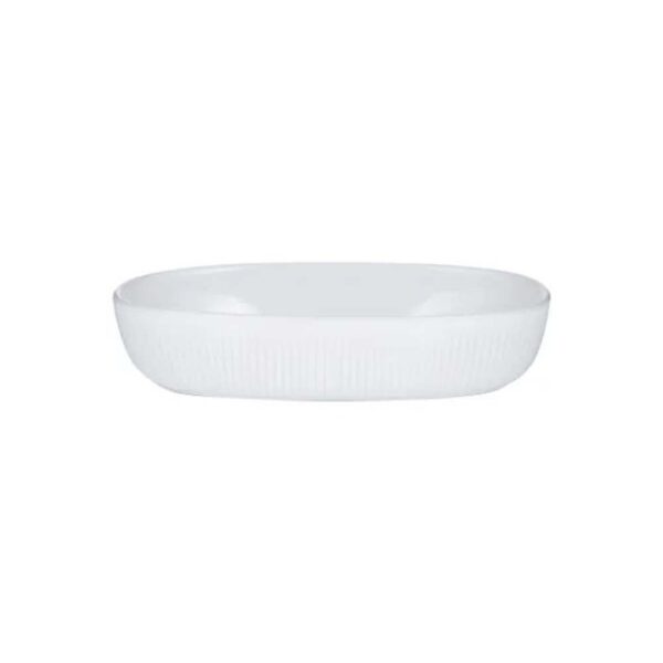 MASON AND CASH LINEAR OVAL PIE DISH WHITE