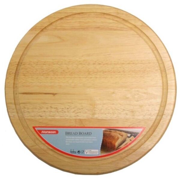 MONSOON ROUND CARVED BREAD BOARD