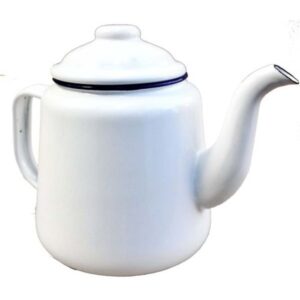 FALCON ENAMEL TEAPOT WHITE AND BLUE