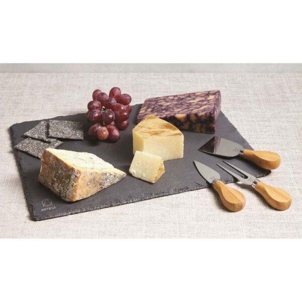 ARTESA SLATE CHEESE PLATTER AND KNIFE SET 35X25CM - Image 2