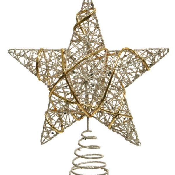 TREETOPPER IRON GLITTER CHAMPAGNE