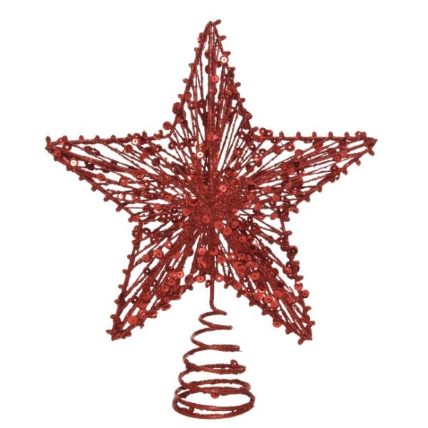 TREETOPPER IRON GLITTER RED