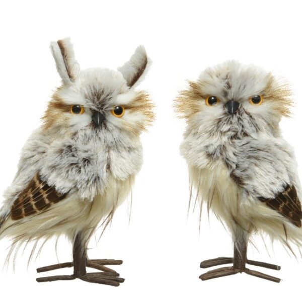 OWL POLYESTER FEATHERS 15CM