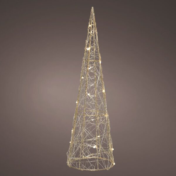 MICRO LED CONE METAL STEADY BATT OPERATED INDOOR 80 CM GOLD WW