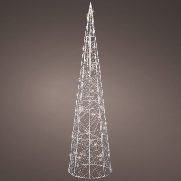MICRO LED CONE METAL STEADY BATT OPERATED INDOOR 80 CM SILVER