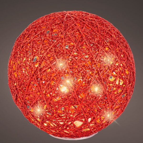 MICRO LED BALL PAPER STEADY BATT OPERATED INDOOR 20 CM RED