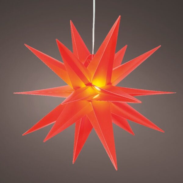 LIGHT UP STAR PVC STEADY BATT OPERATED OUTDOOR 30CM RED