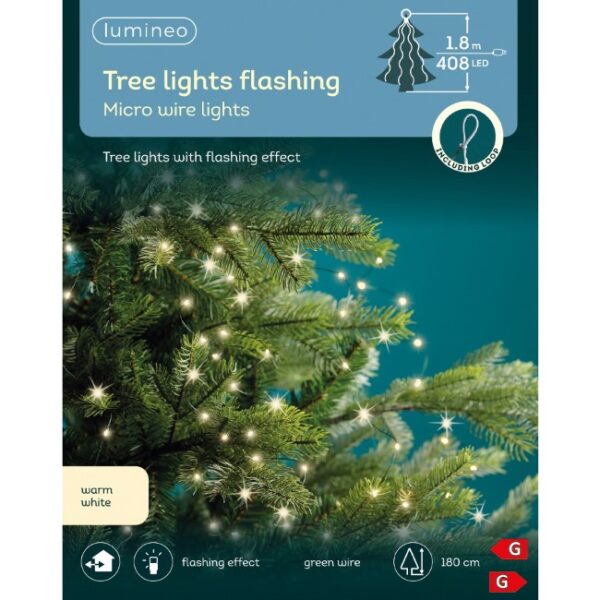 TREE LIGHTS FLASHING EFFECT OUTDOOR MICRO LED WARM WHITE