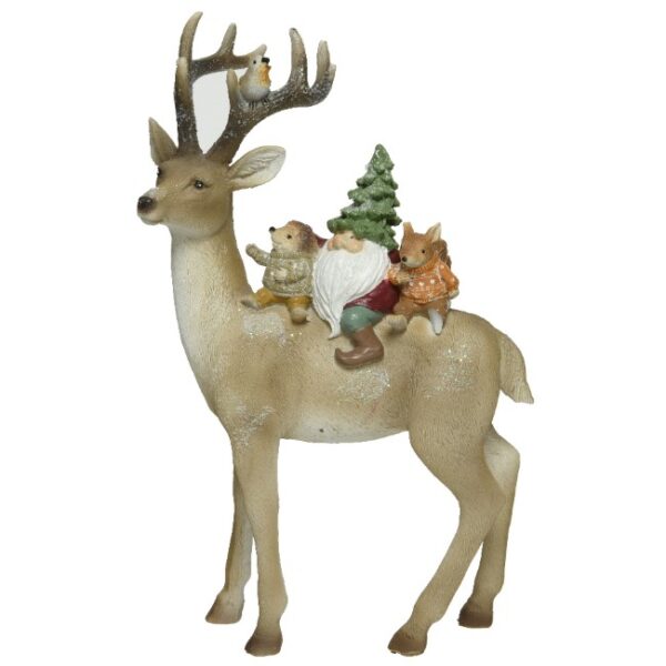 REINDEER POLYRESIN GLITTER 25CM