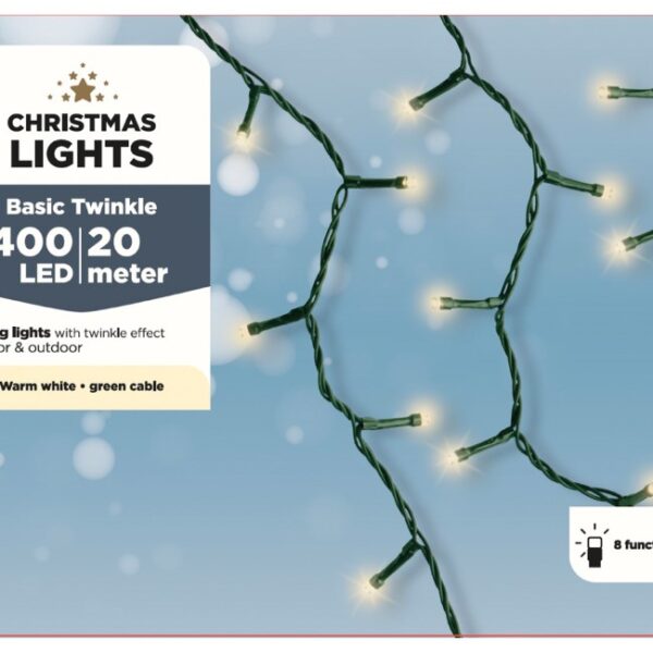 LED TWINKLE OUTDOOR LIGHTS 400L 8 FUNCTION WARM WHITE