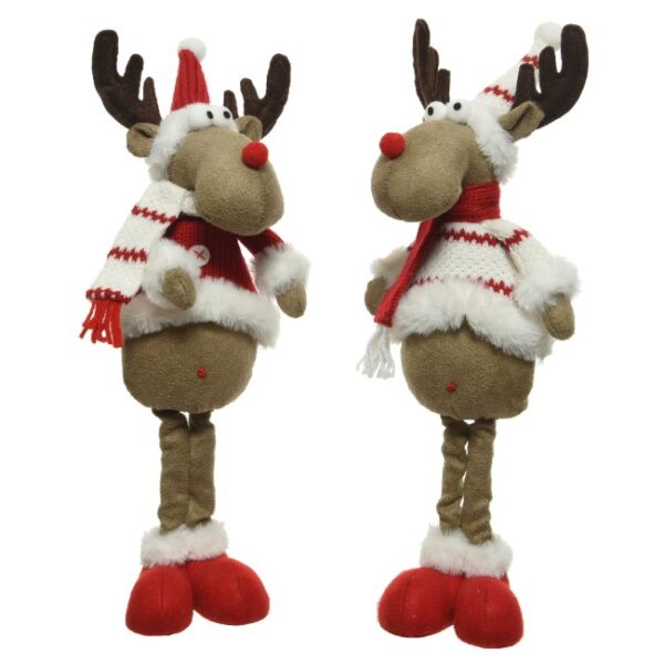 DEER POLYESTER WITH HAT, WITH SCARF 43CM