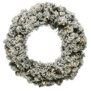IMPERIAL WREATH SNOWY LED BATT OPERATED INDOOR 35CM