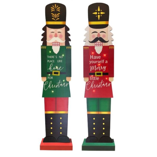 WOOD NUTCRACKER FIGURE 35.5CM LIT