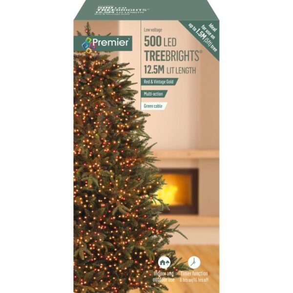 TREEBRIGHTS 500L TIMER RED & VINTAGE GOLD