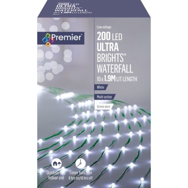 ULTRBRIGHT WATERFALL 1.9M 200L WHITE