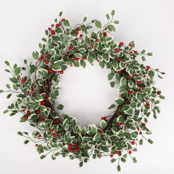 HOLLY WREATH 75CM