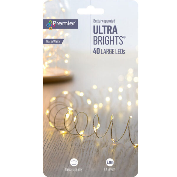 40 LED ULTRABRIGHTS WARM WHITE 24PCS