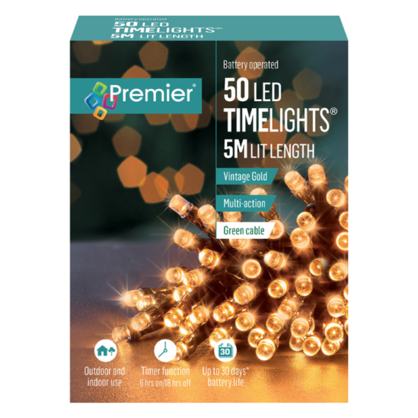 TIME LIGHTS 50 LEDS VINTAGE GOLD