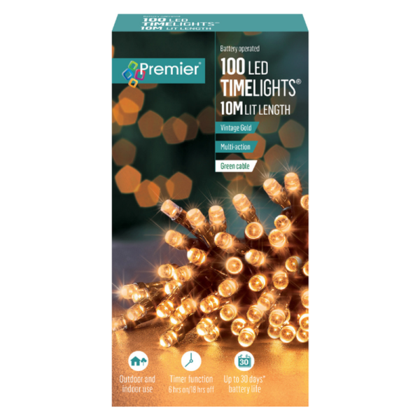 TIME LIGHTS 100 LEDS VINTAGE GOLD