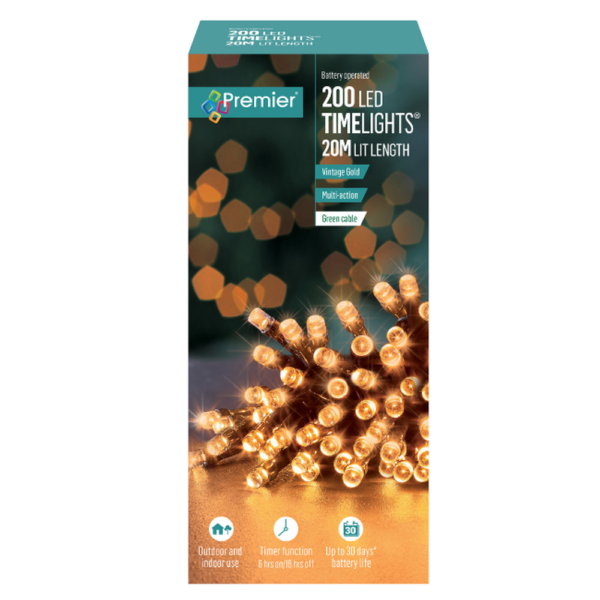TIME LIGHTS 200 LEDS VINTAGE GOLD