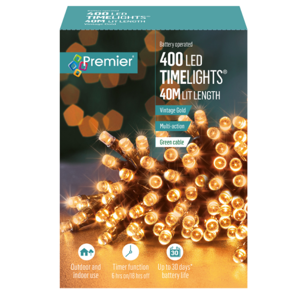TIME LIGHTS 400 LEDS VINTAGE GOLD