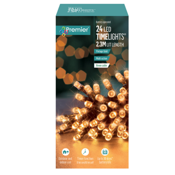 TIME LIGHTS 24 LEDS VINTAGE GOLD
