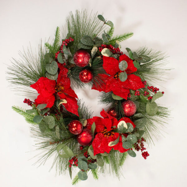 POINSETTIA WREATH 55CM