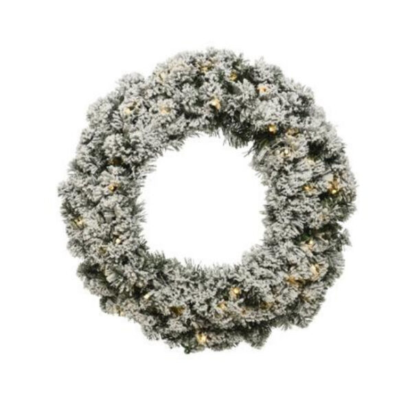 IMPERIAL SNOWY WREATH BATT OP 50 WW LED INDOOR