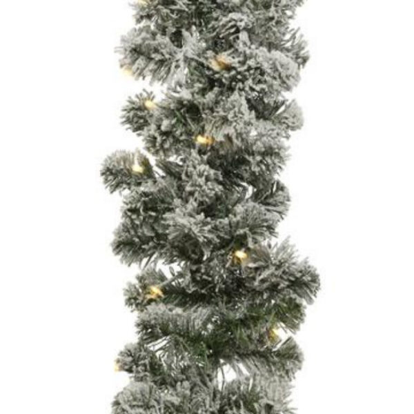IMPERIAL SNOWY GARLAND BATT OP 50 WW LED INDOOR