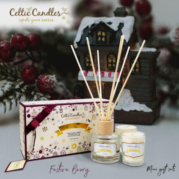 CELTIC CANDLES MINI SET FESTIVE BERRIES