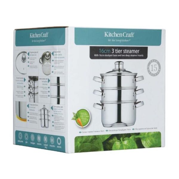KITCHEN CRAFT 3 TIER STEAMER 16CM
