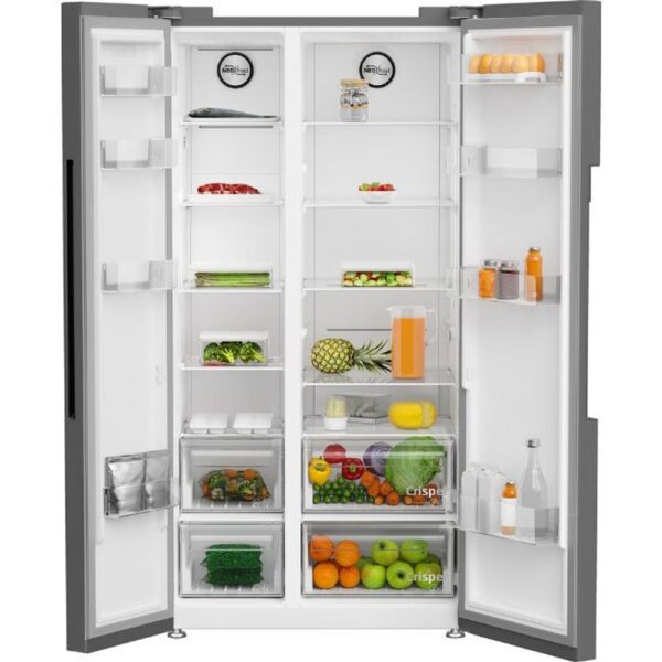BEKO FREESTANDING AMERICAN STYLE FRIDGE FREEZEER ASL13425 SILVER
