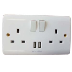 PHOENIX 2 GANG SOCKET SWITCHED WITH USB