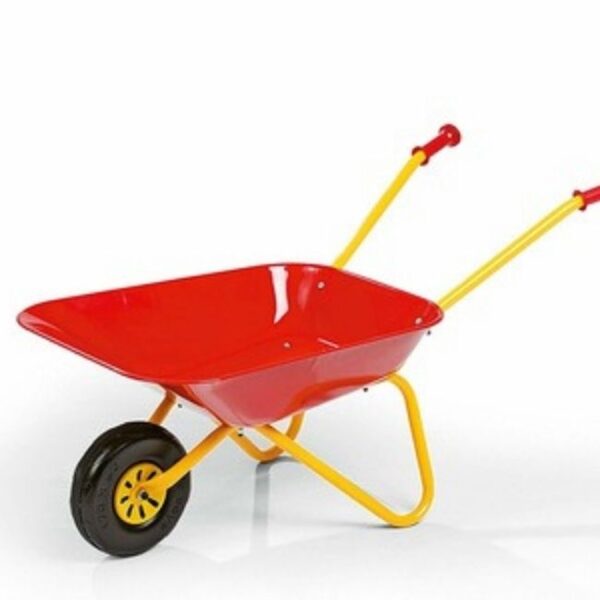 ROLLY METAL WHEELBARROW - RED & YELLOW