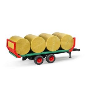 BRUDER BALE TRAILER WITH 8 ROUND BALES