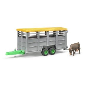 BRUDER LIVESTOCK TRAILER WITH 1 COW
