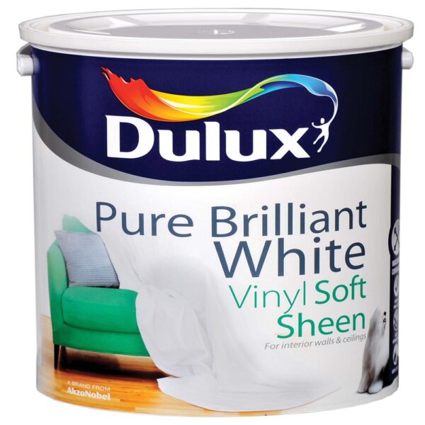 DULUX VINYL SOFT SHEEN PURE BRILLIANT WHITE 5LTR