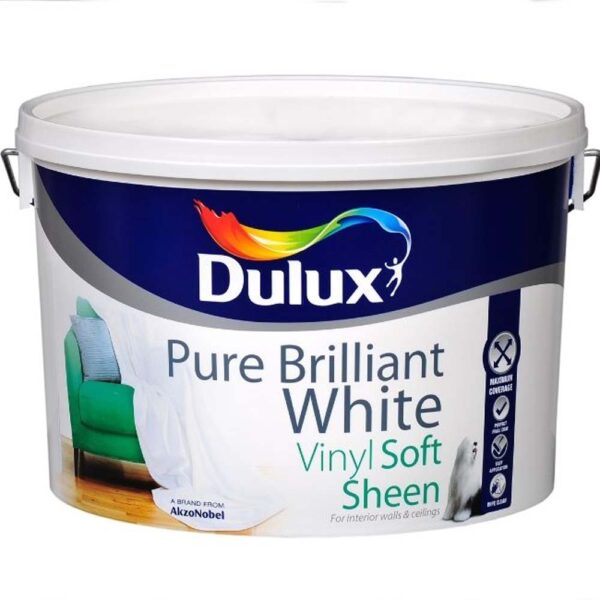 DULUX VINYL MATT/ VINYL SOFT SHEEN WHITE 10LTR - Image 2