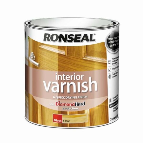RONSEAL INTERIOR VARNISH CLEAR GLOSS 2.5LTR