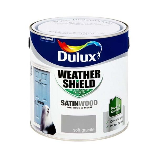 DULUX EXTERIOR SATINWOOD SOFT GRANITE 2.5LTR
