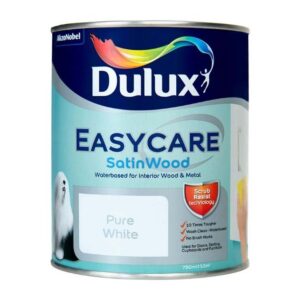 DULUX EASYCARE WATERBASED SATINWOOD PURE WHITE 750ML