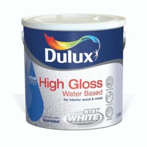 DULUX WATER BASED HIGH GLOSS PURE BRILLIANT WHITE 2.5LTR